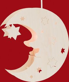 Beleuchtetes Fensterbild Mond