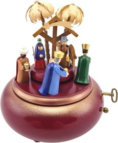 Spieldose Christi Geburt, farbig (Oh Du Fröhliche)