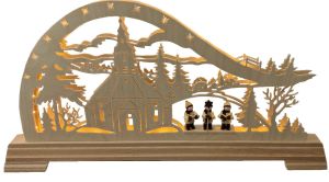 LED-Bogen mit Figuren - Seiffener Kirche mit Kurrende